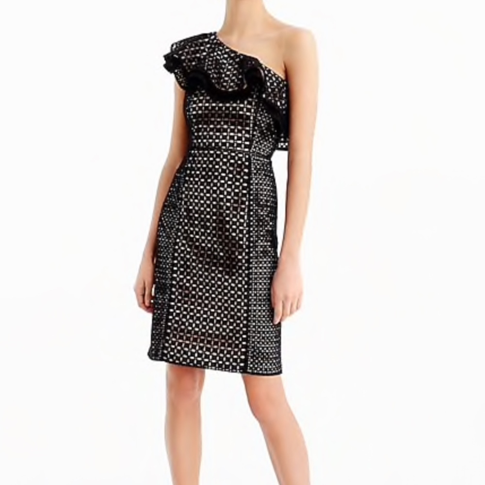 *NWT* J.Crew One-Shoulder Eyelet Dress